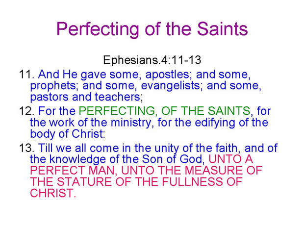 Perfecting of the Saints - Forgiveness - Notes